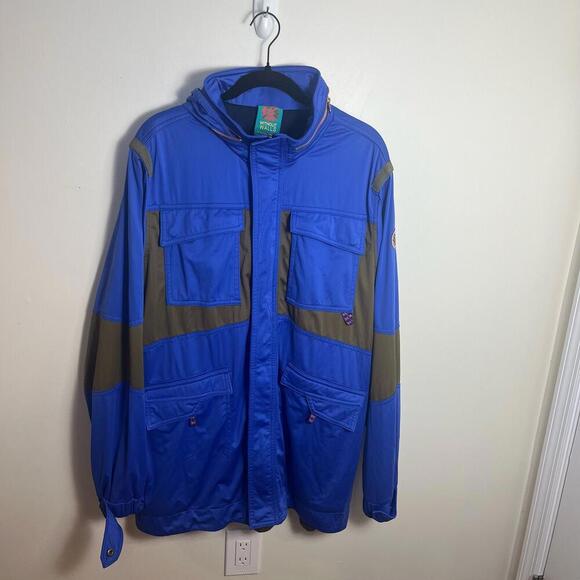 Urban Outfitters Mens‎ Windbreaker Jacket Hood Size Large Blue - Picture 4 of 11